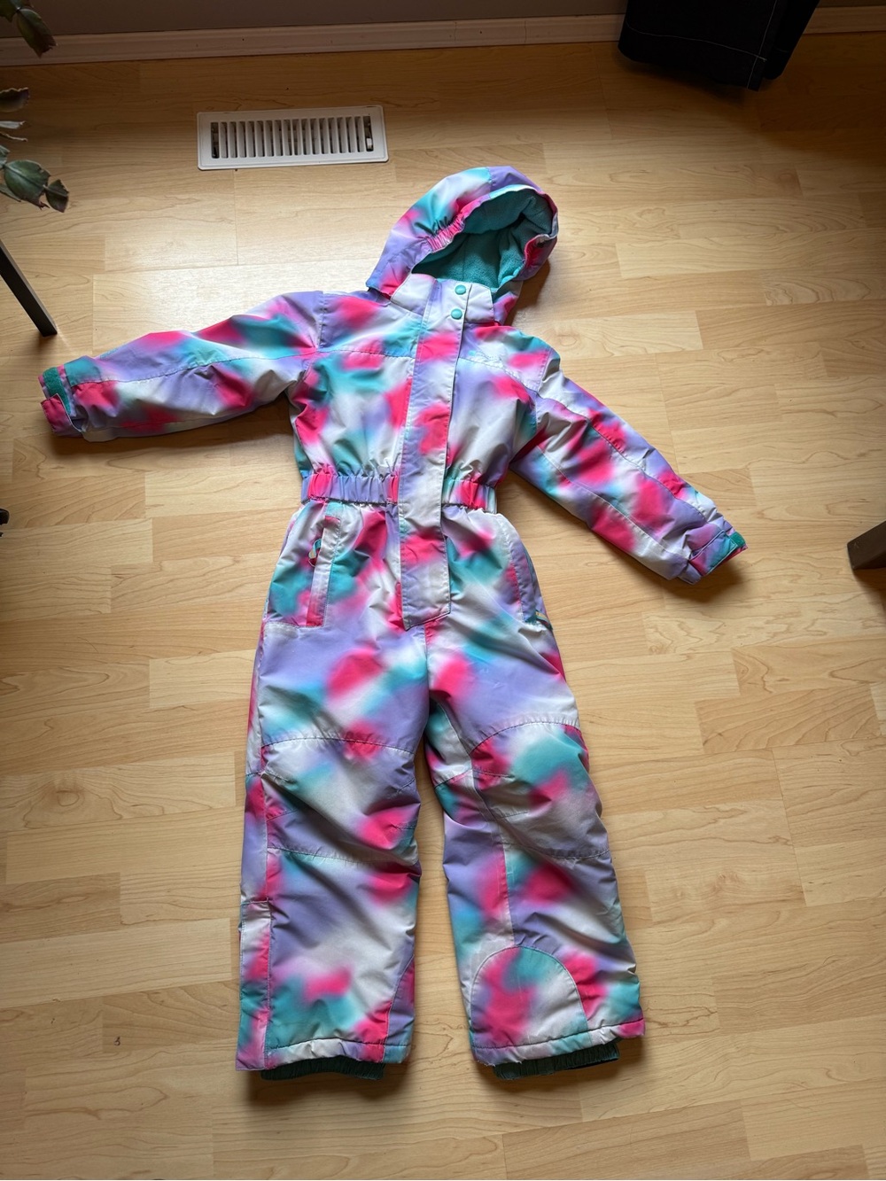 Kids' Multicolor Tie-Dye Snow Suit - Hooded Winter Onesie